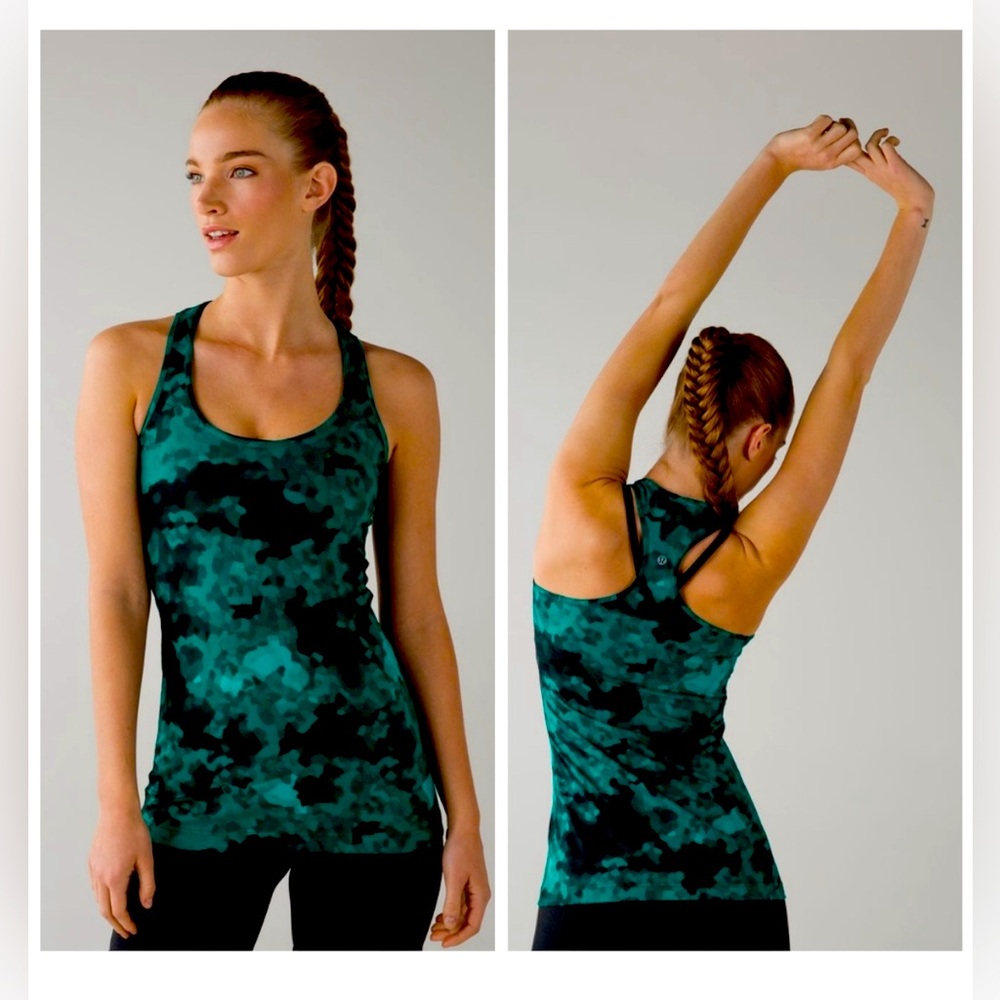Lululemon Cool Racerback Clouded Dreams Cosmic Teal Multi Size 2